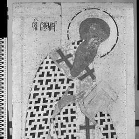 Икона свт. Василия Великого круга Дионисия (Собор Рождества Богородицы Ферапонтова монастыря). Съемка в  инфракрасном свете. Фото: ИКИ РАН