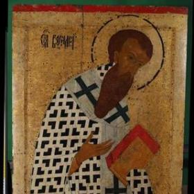 Икона свт. Василия Великого круга Дионисия (Собор Рождества Богородицы Ферапонтова монастыря). Съемка в видимом свете. Фото: ИКИ РАН