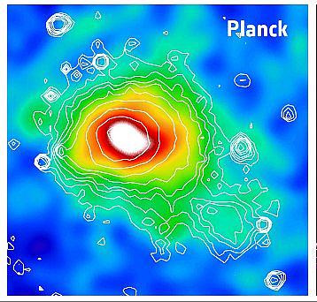 Изображение скопления Кома в микроволновых лучах, полученное спутником Planck (c) ESA/ LFI & HFI Consortia
